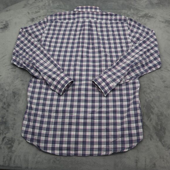 Peter Millar Shirt Mens L Purple Multicolor Check Button Up Long Sleeve - Picture 7 of 16